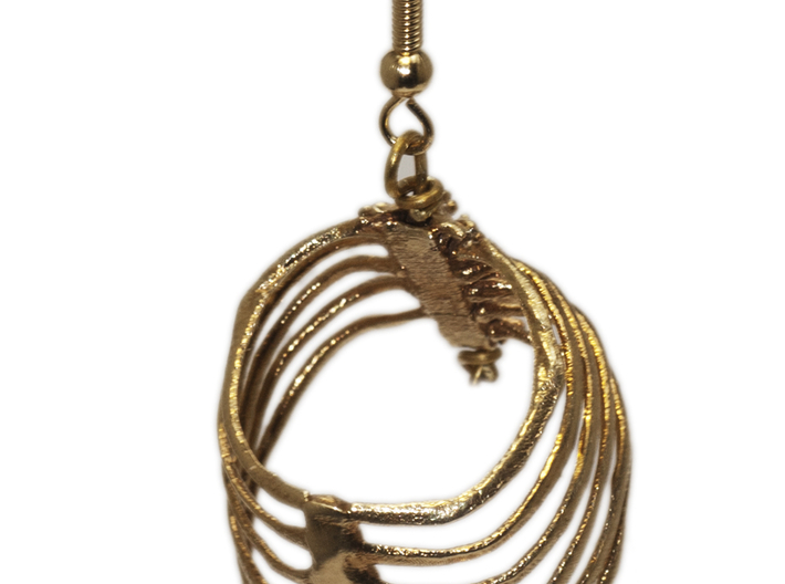 Ribcage Pendant or Finger Ring - 17mm ID 3d printed Earring findings available separately