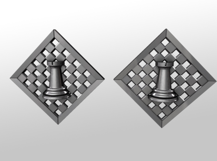 Chess Earrings - Rook 3d printed 