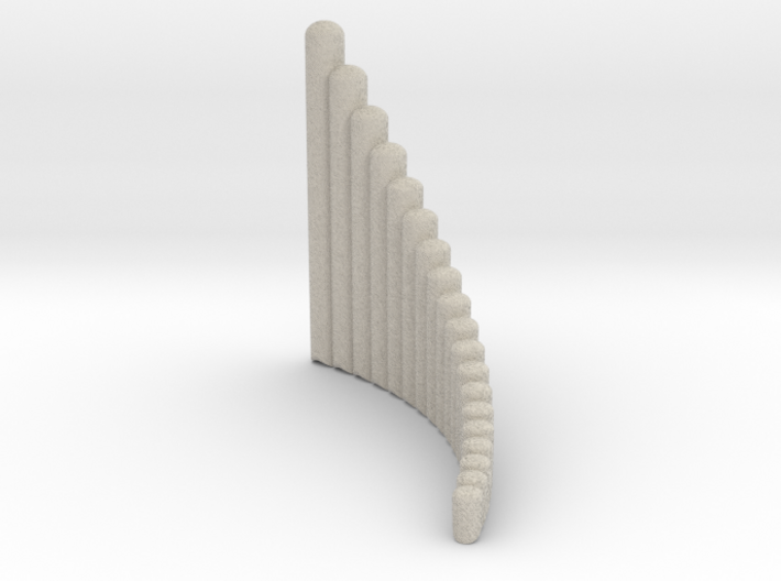 Right handed 19-tube &quot;Alto&quot; Panpipe 3d printed