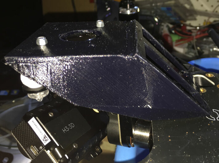 TBS Pro Zenmuse H3-3D Gimbal Adapter 3d printed Black PLA on Prusa I3