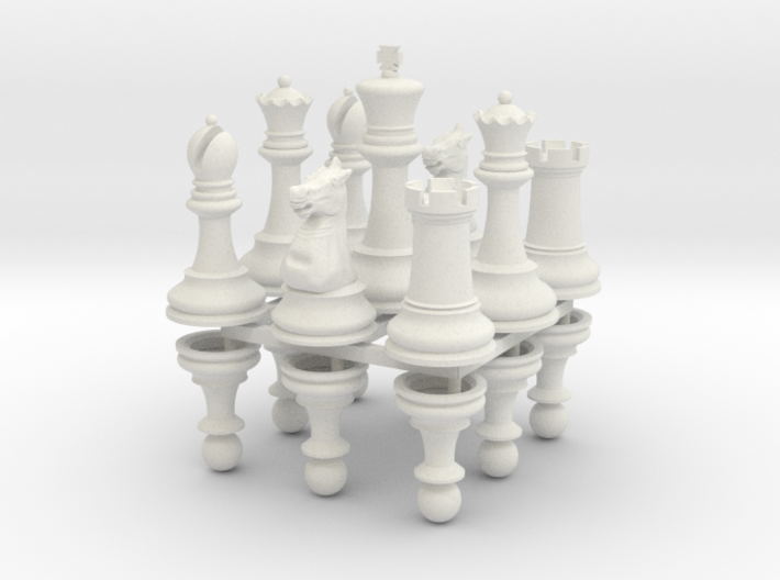 StauntonChessSet OneSide Joined 3d printed
