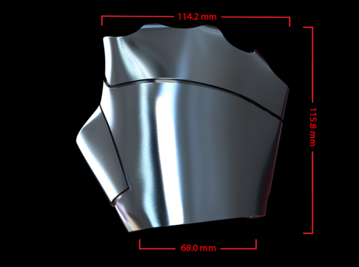 Metal Iron Man Right Palm Armor (Size Medium) 3d printed CG Render (Top Measurements)