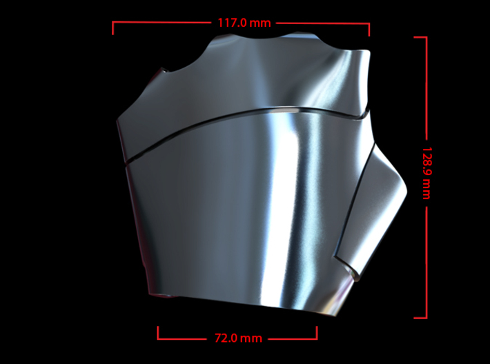 Metal Iron Man Left Palm Armor (Size Large) 3d printed CG Render (Top Measurements)