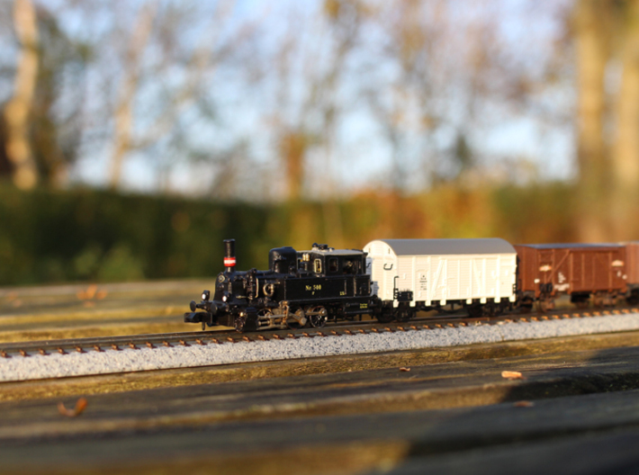 DSB F class N scale (funnel shaped extended tender 3d printed 