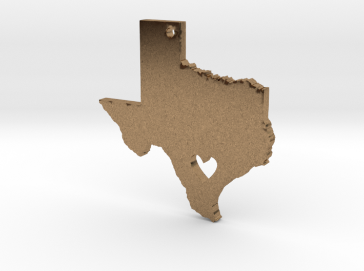 I love Texas Necklace Pendant 3d printed