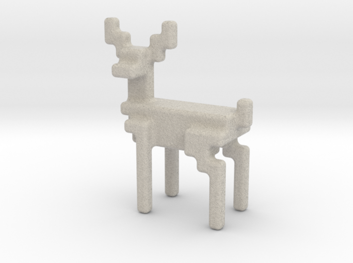 Big 8bit reindeer with rounded corners 3d printed