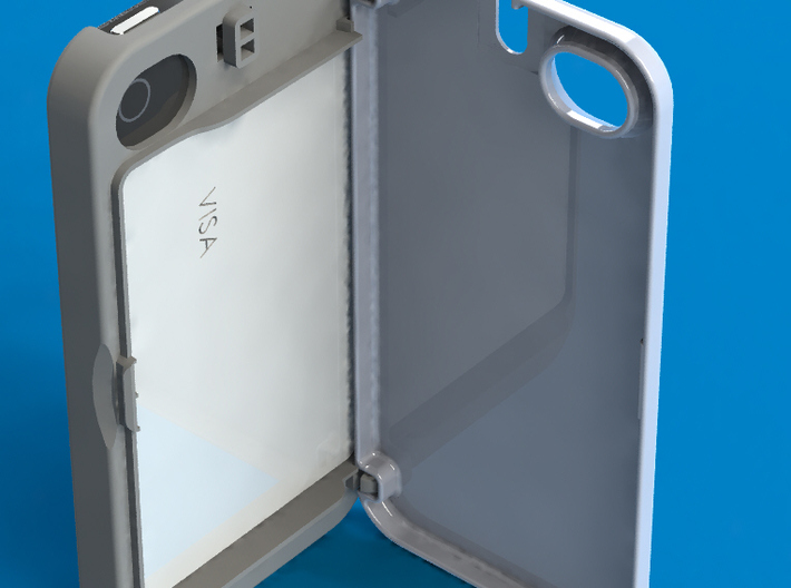 iPhone 4S Credit Card Holder Hinge Case 3d printed