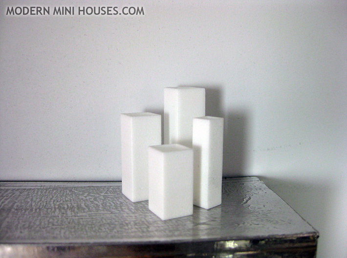 Tower Vase Collection 1:12 scale dollhouse minis 3d printed White Strong &amp; Flexible Polished