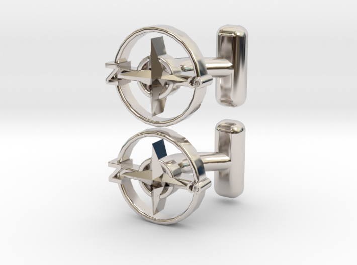 Compass Cufflinks, Part of the NEW Nautical Collec 3d printed