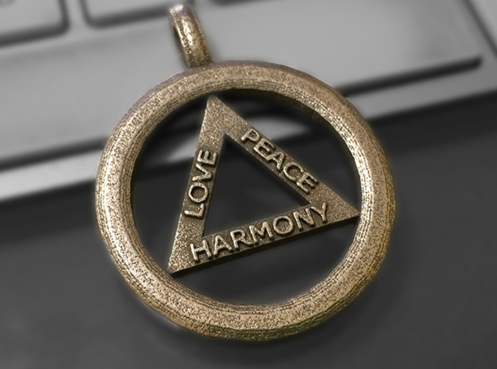 Love, Peace &amp; Harmony necklace 3d printed