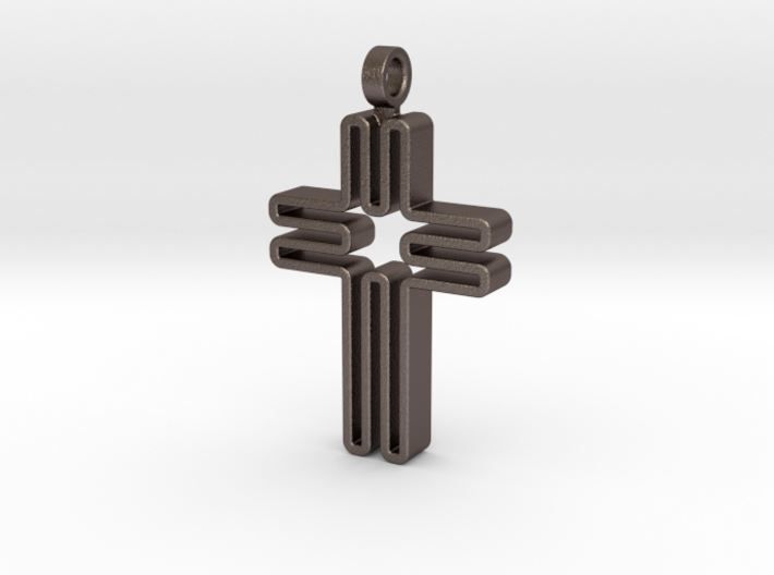 Contemporary Cross Pendant 3d printed