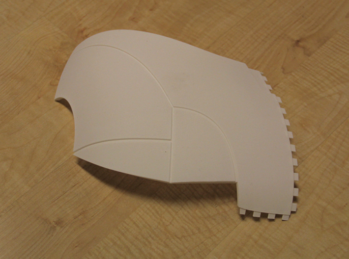 Iron Man Pelvis Armor, Back Left (Part 5 of 5) 3d printed Actual 3D Print (Outer Side)