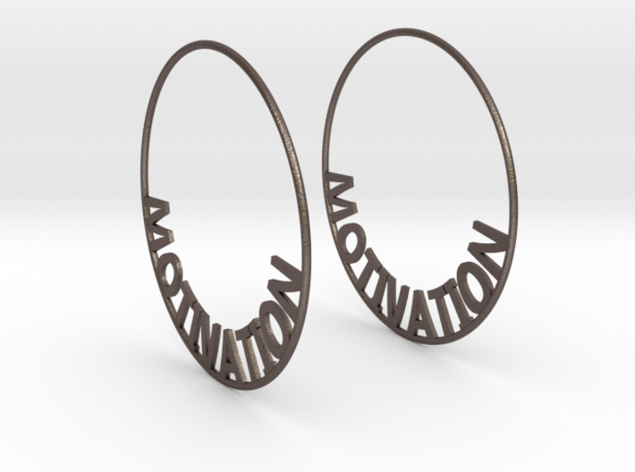 Custom Hoop Earrings - Motivation 60mm 3d printed