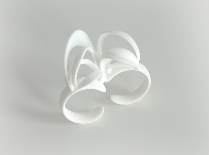 Ribbon Double Ring 8/9 3d printed White