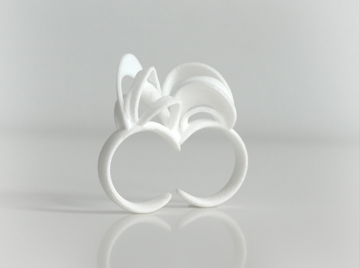 Ribbon Double Ring 7/8 3d printed White