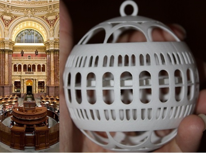Library of Congress Christmas Ornament 3d printed Inspiration and Ornament