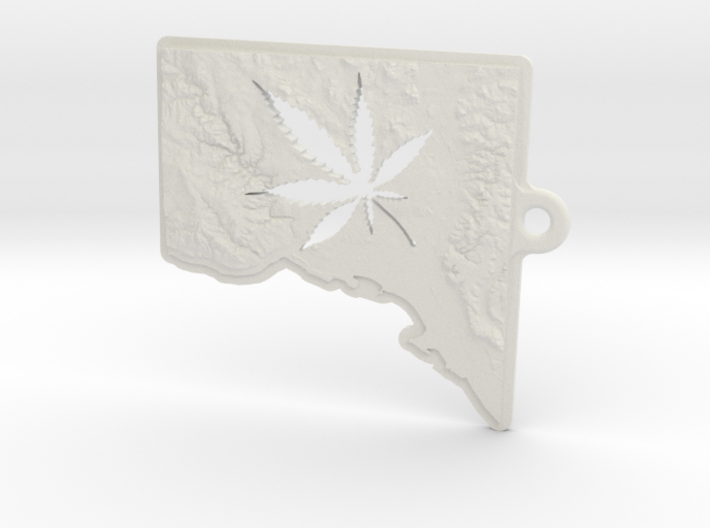 Washington DC w/pot leaf key fob 2 3d printed