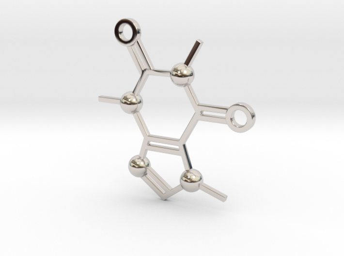 Cafeine molecule Pendant 3d printed