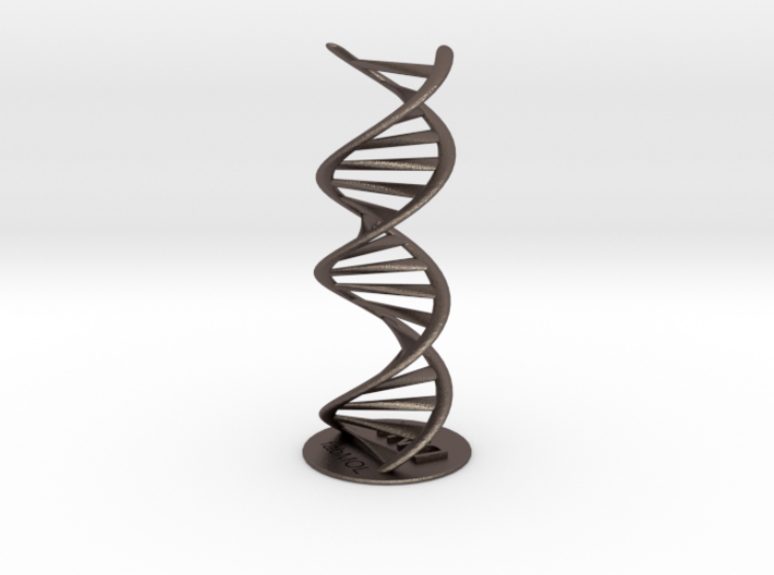 DNA double helix schematic with stand (metal) 3d printed
