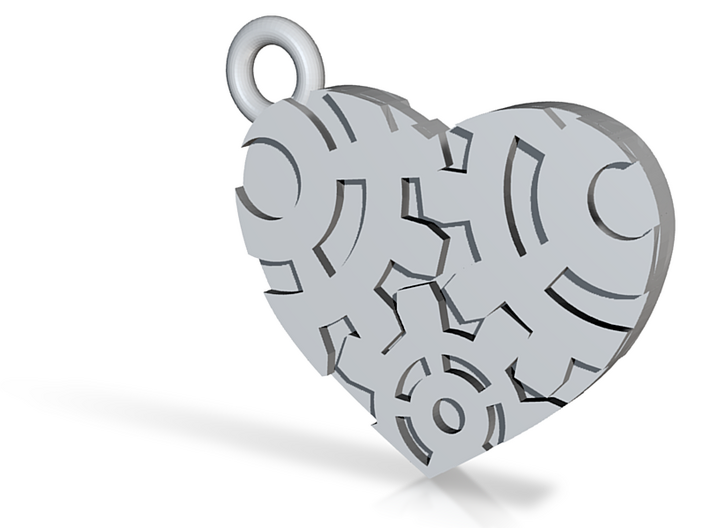 Gear Heart Steampunk Charm/Pendant 3d printed