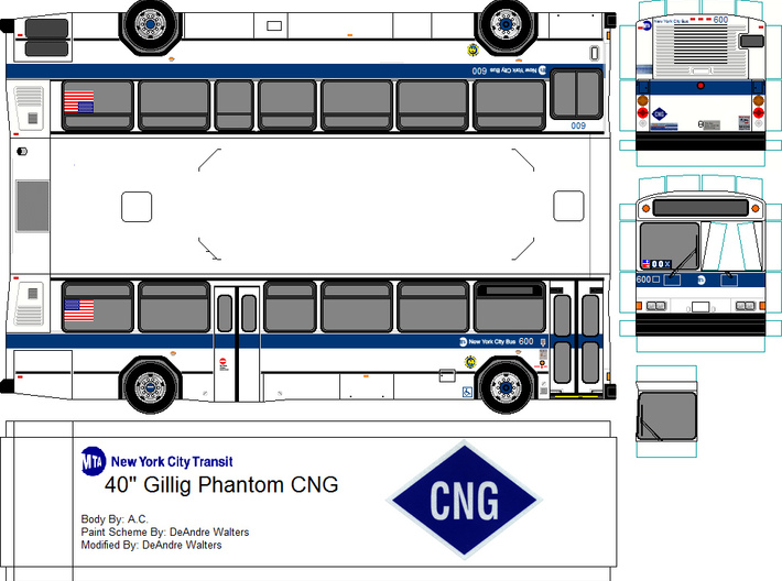 N Scale 1:160 Gillig Phantom bus 3d printed
