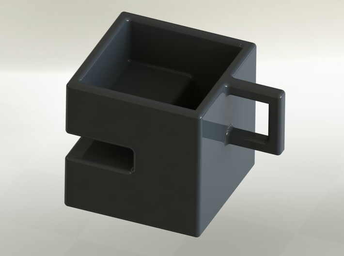 Square coffee cup with Oreo stand 3d printed 
