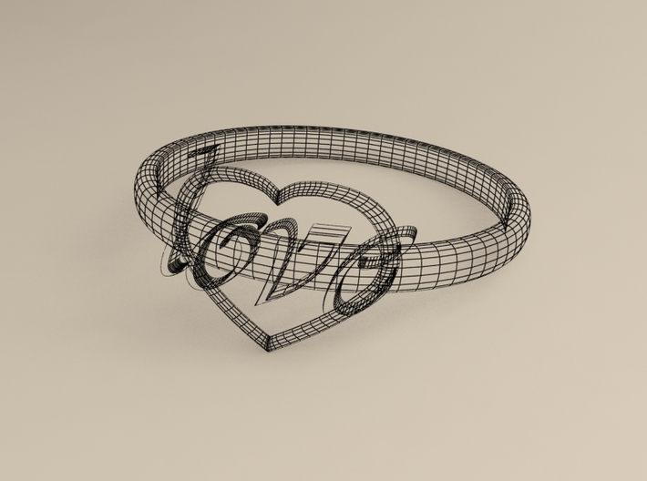 Ring Of Love 3d printed Wireframe