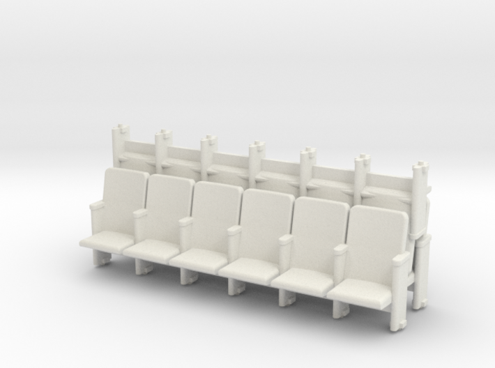 HO Scale 6 X 3 Theater Seats 3d printed