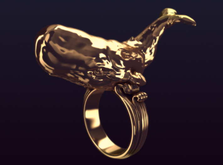Sperm whale Ring  3d printed 