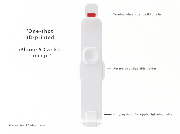 3D Printed iPhone 5 Car kit 3d printed 