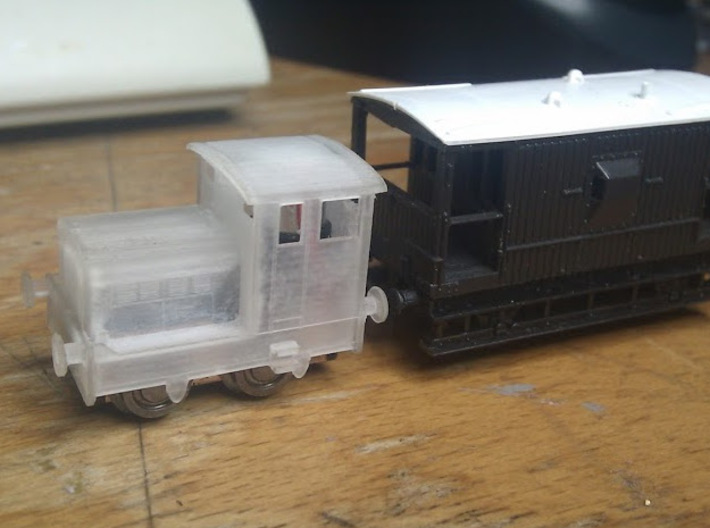 Ruston 48DS N scale. About 6&quot; (1mm) wider than acc 3d printed Unpainted with mechanism