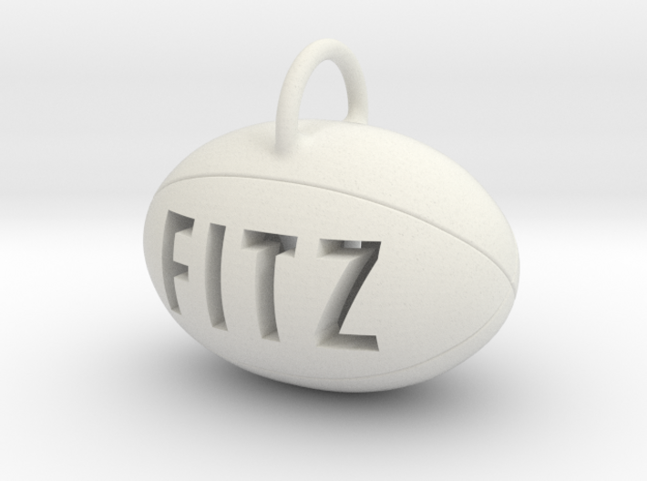 Personalize-able Rugby Ball Pendant 3d printed