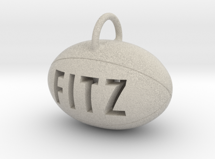 Personalize-able Rugby Ball Pendant 3d printed