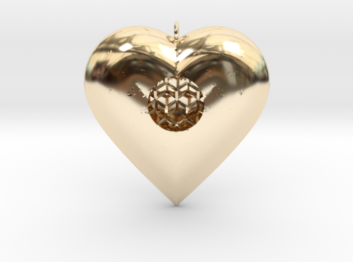 Diamond Heart Pendant 3d printed