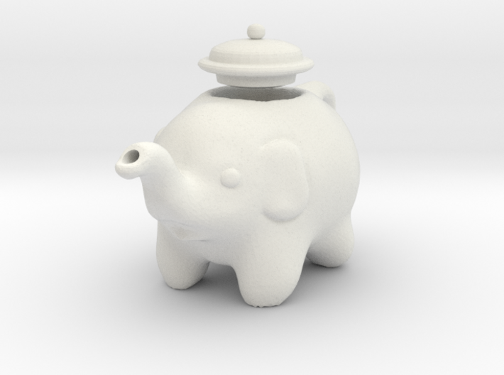 Tiny White Elephant Teapot 3d printed