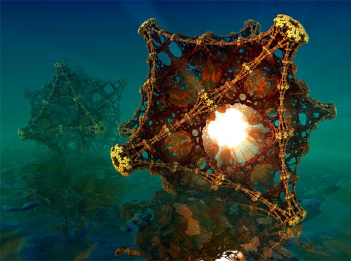 Pendant - Kaleidoscopic Fractal Virus 3d printed The original artwork