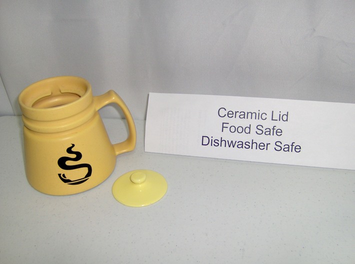 Ceramic/Porcelain Lid for Mug 3d printed Ceramic Lid for Mug