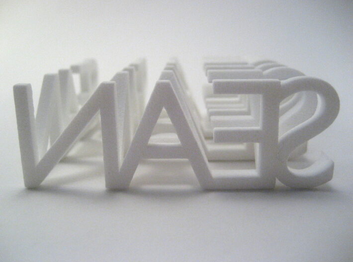 2-Way Word Sculpture 3d printed As viewed from the back