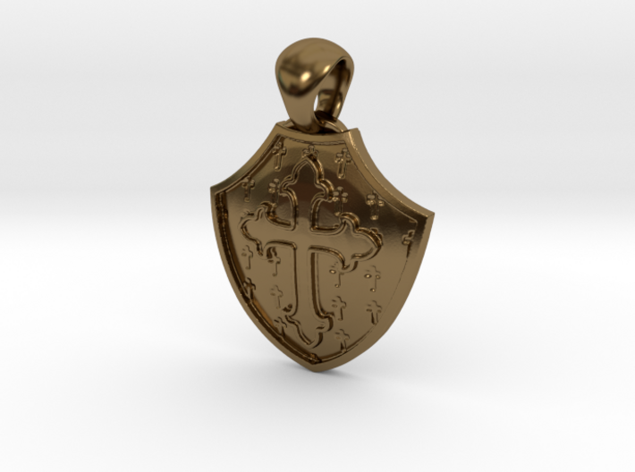 Shield And Cross Pendant 3d printed