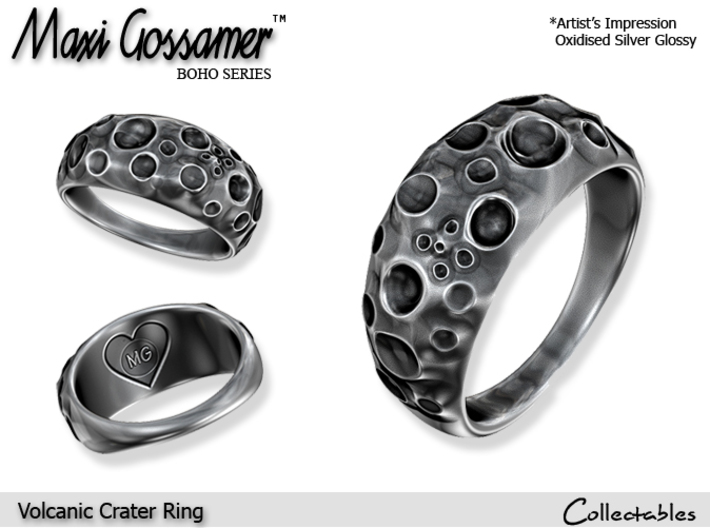 Volcanic Crater Ring 3d printed