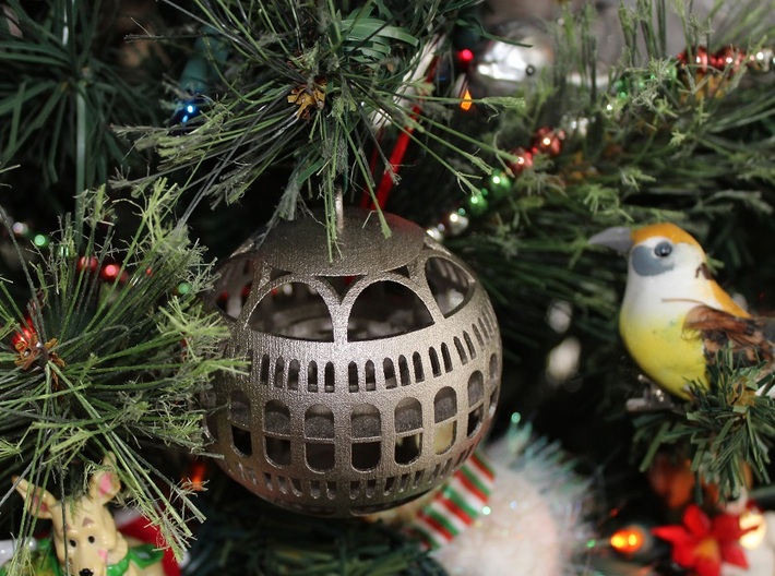 Library of Congress Christmas Ornament 3d printed Library of Congress 3D Printed Ornament in Polished Nickel Steel...