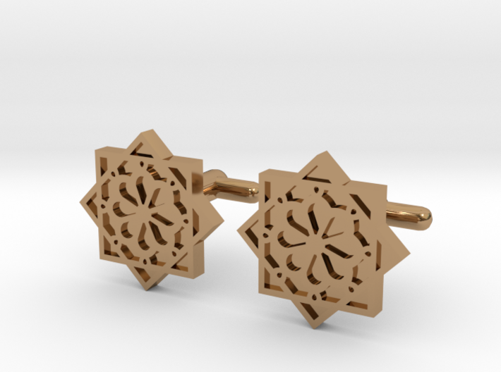 Alhambra Nazari Arab Cufflinks 3d printed