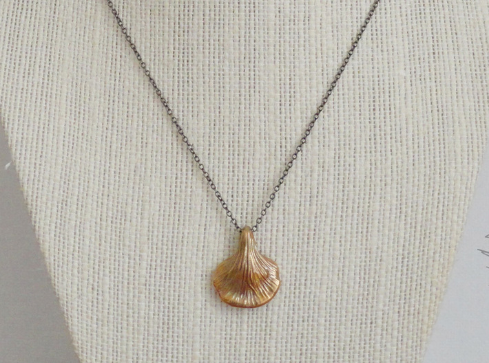 Tear Drop Oyster Mushroom Pendant 3d printed Chain not included.