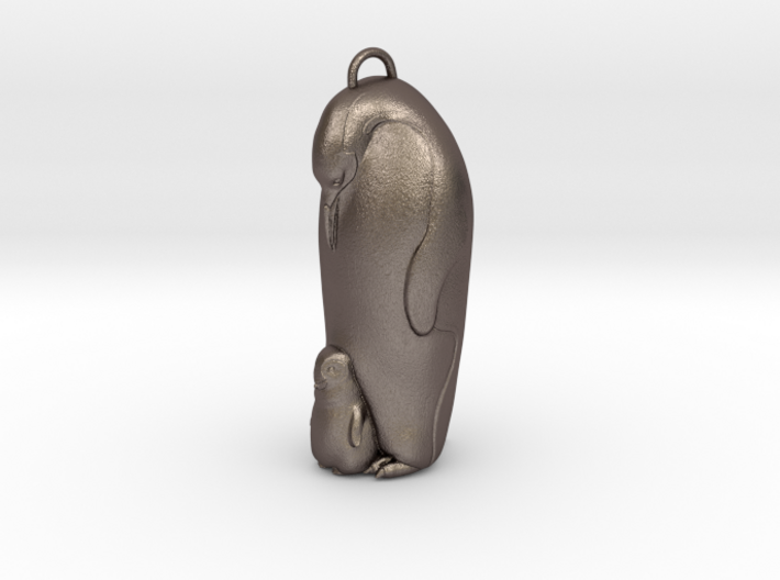 Penguin Ornament Sm 3d printed small penguin ornament in stainless steel