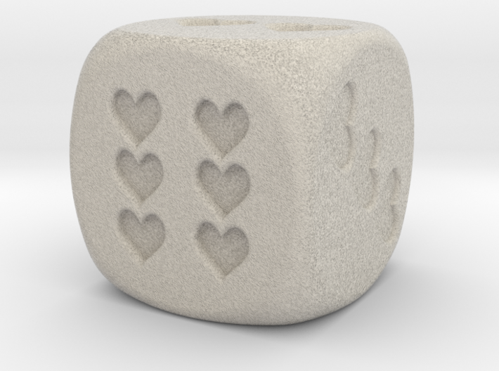 Dice Hearts 3d printed 