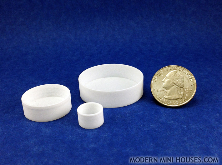 Round Tray Collection 1:12 Dollhouse Miniatures 3d printed