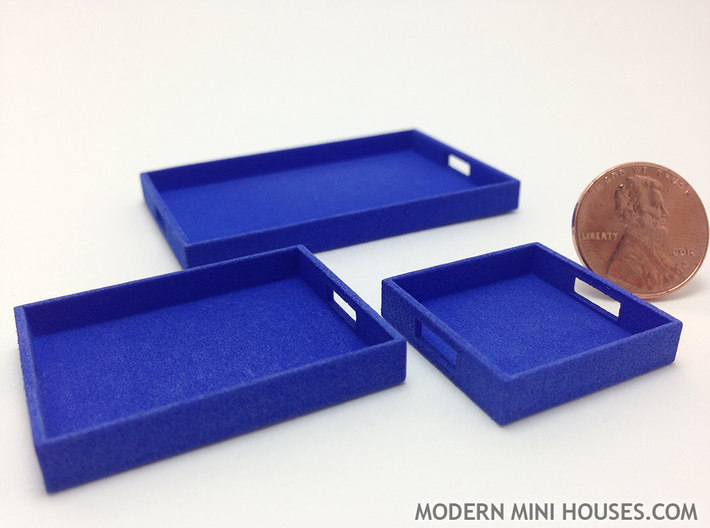 3 Piece Tray Collection 1:12 Scale 3d printed