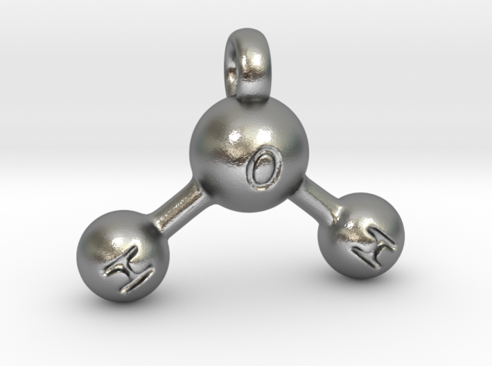 Water Molecule Keychain 3d printed