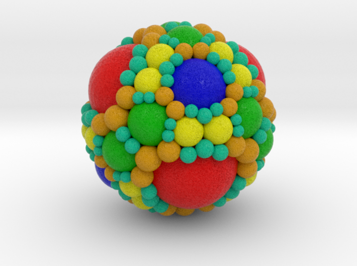 Spherical fractal: apollonian sphere packing 3d printed