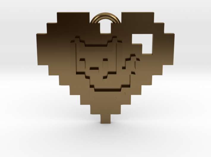 Kitten Heart Necklace Pendant 3d printed